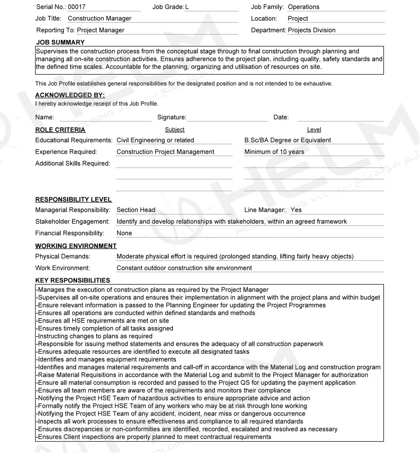 Job Description