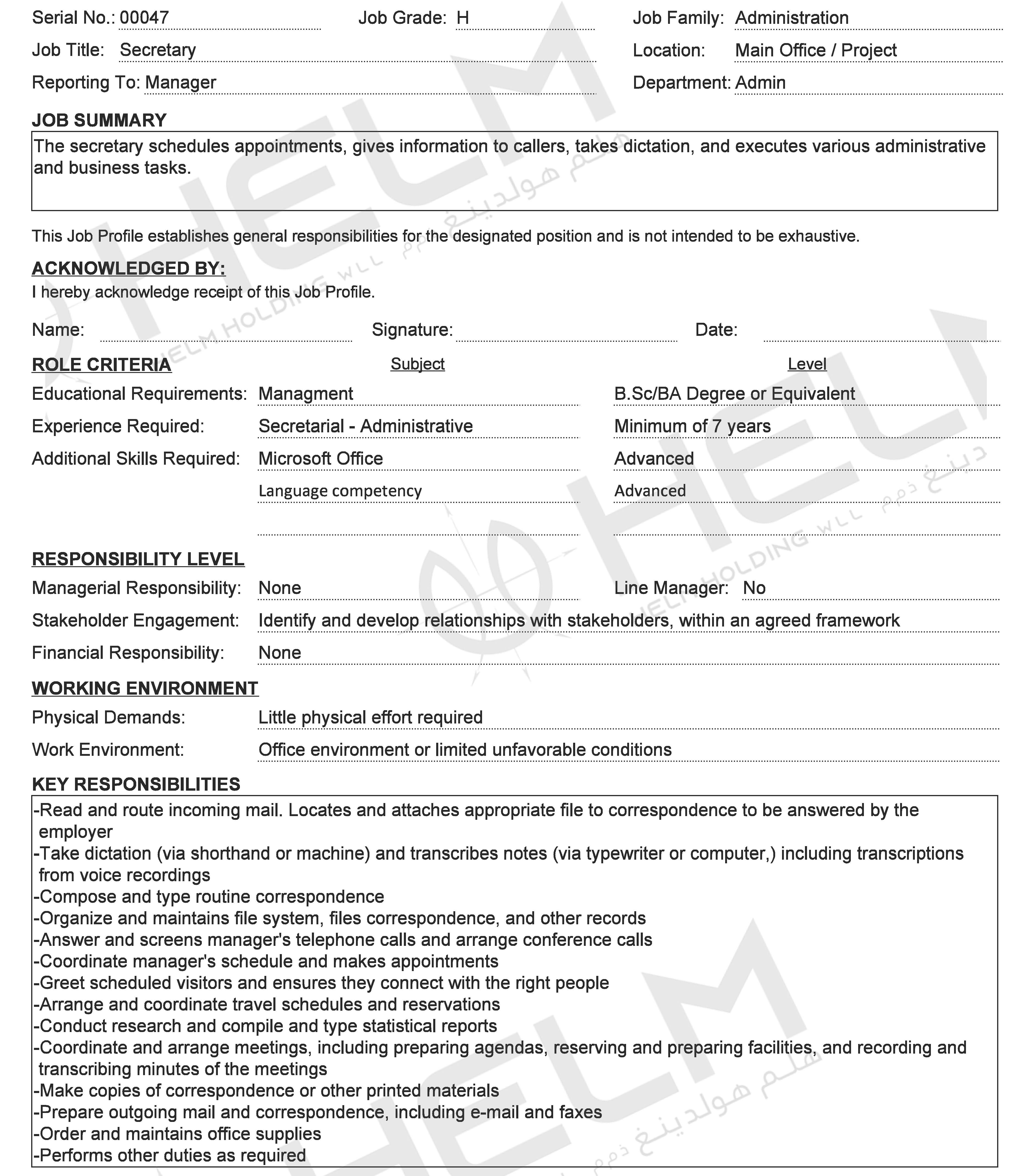 Job Description